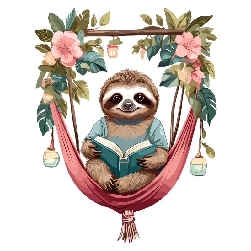 Cute sloth in hammock