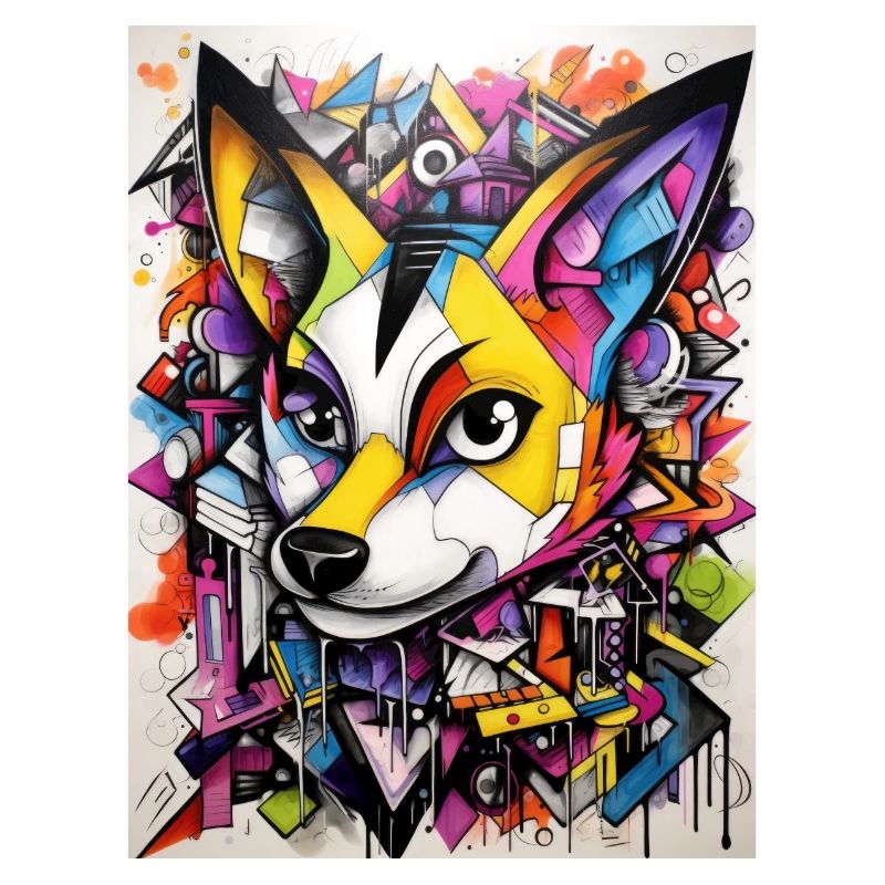 Fox Graffiti Geometric Style