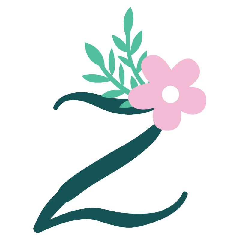 Eleganter Buchstabe 'Z' mit Blumen