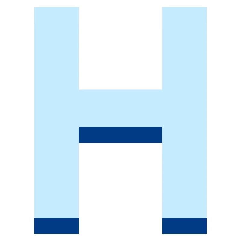 Pop und moderner blauer Buchstabe h