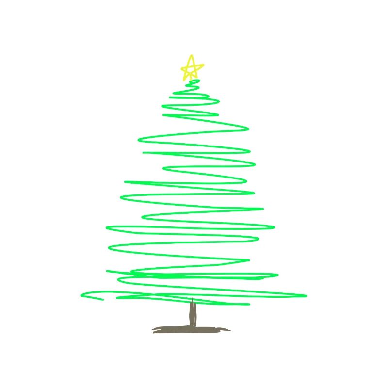 Grüner Kritzel-Weihnachtsbaum
