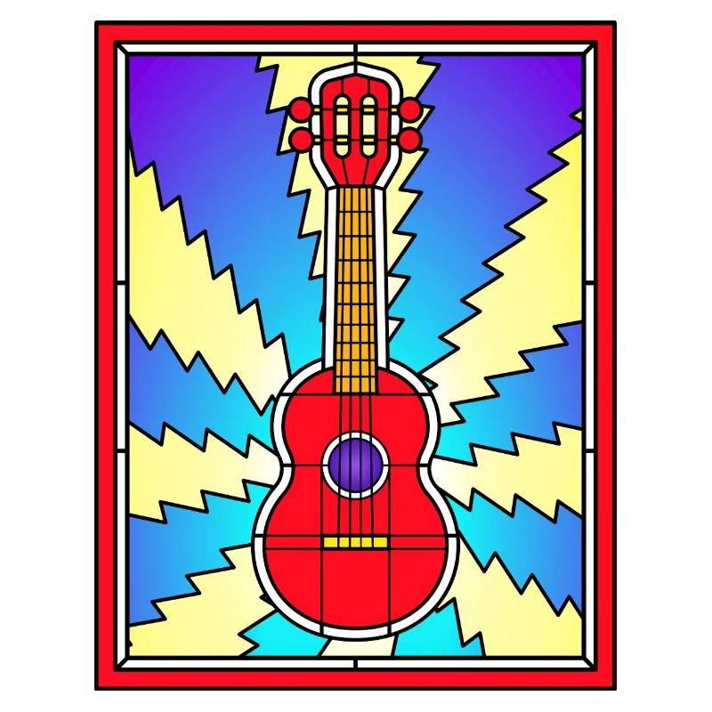 Buntglas-Akustikgitarre