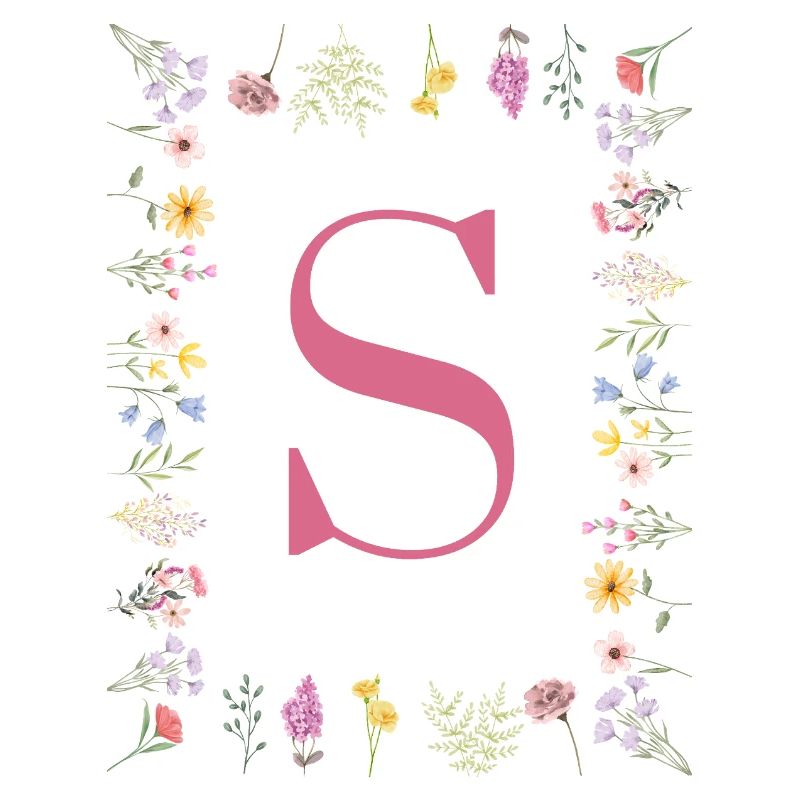 Initial S Blumenmonogramm