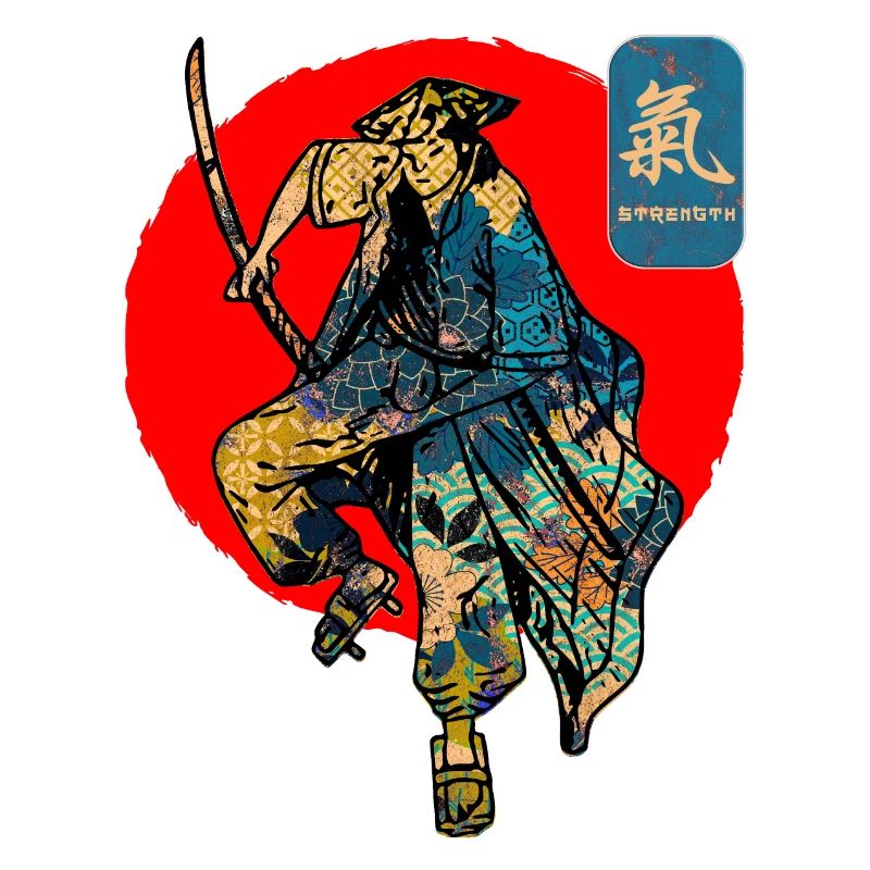 Samurai Warrior Sword Japanese Art Force Kanji