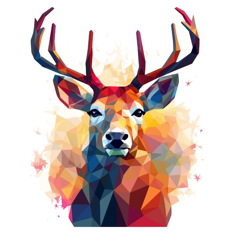 Deer head in low polygon style