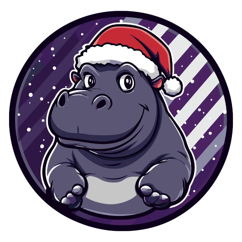 Nilpferd Weihnachten X-Mas