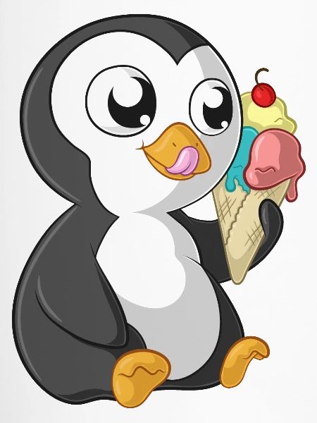 Sommer Comic Pinguin