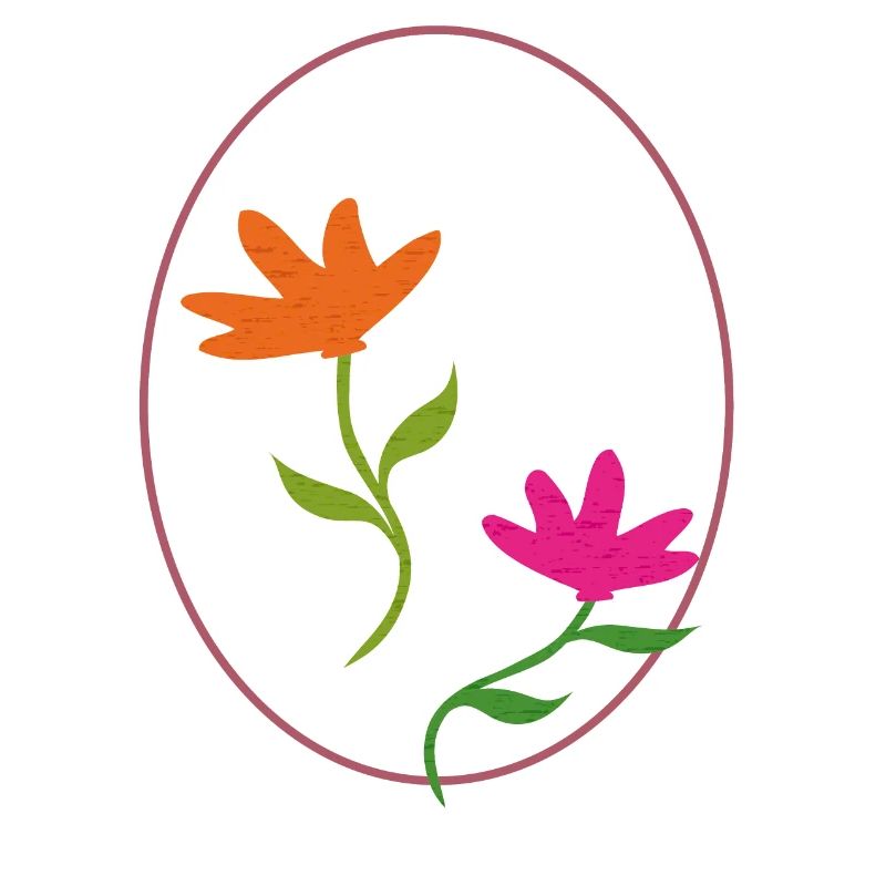 Œuf de Pâques à deux fleurs