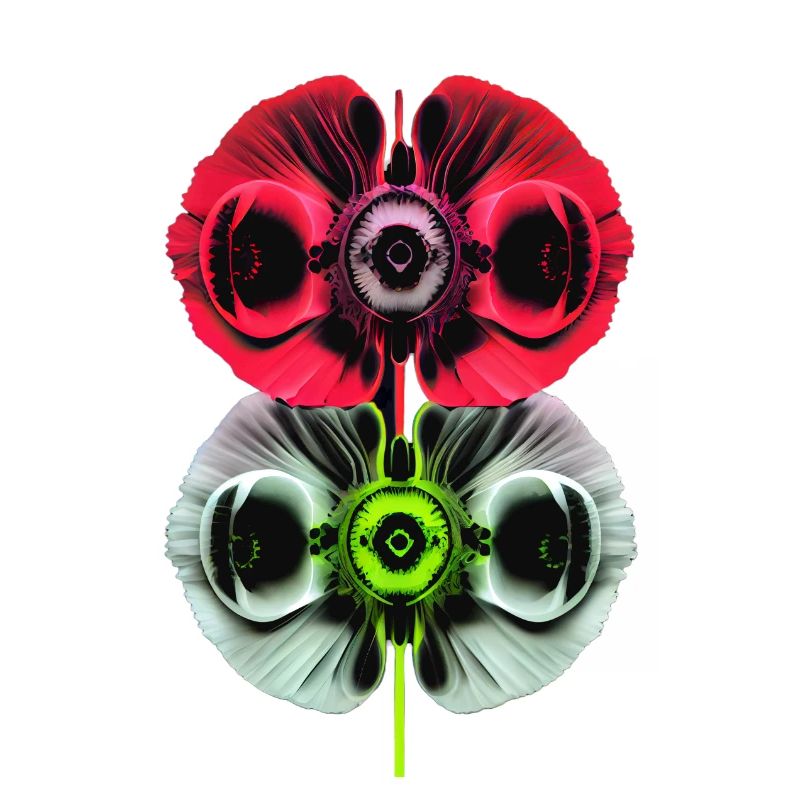 Psychedelische Mohnblüten
