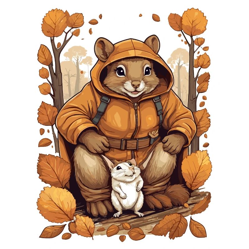 Süßes Eichhörnchen mit Maus