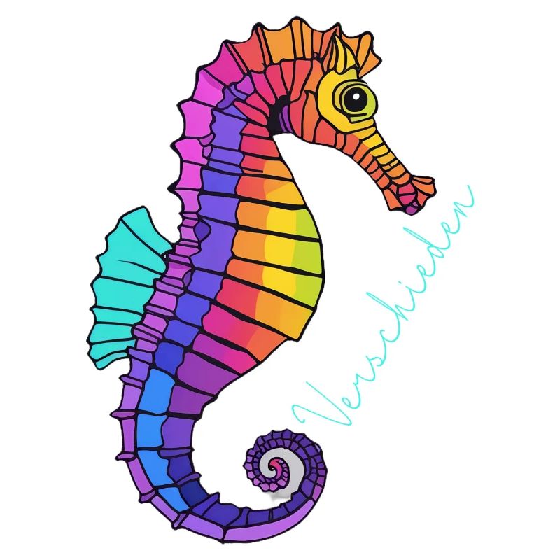 Seepferd Verschieden Divers Regenbogen Meer Bunt