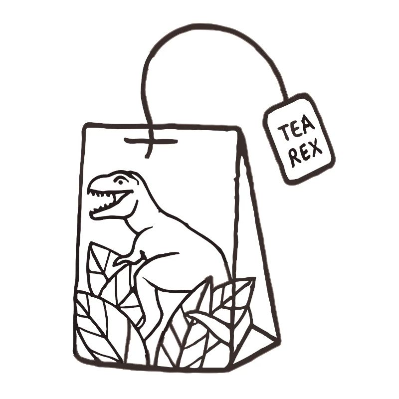 Dinosaurier Teebeutel Design