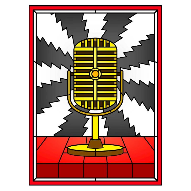 Conception vintage de vitrail de microphone