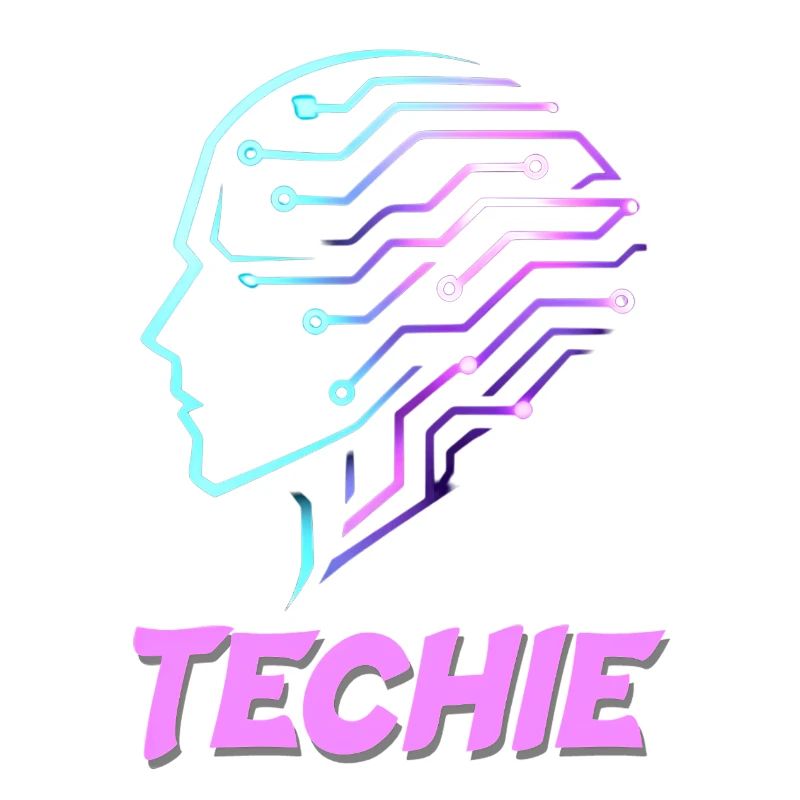 Neon Kopf Schaltkreis Techie