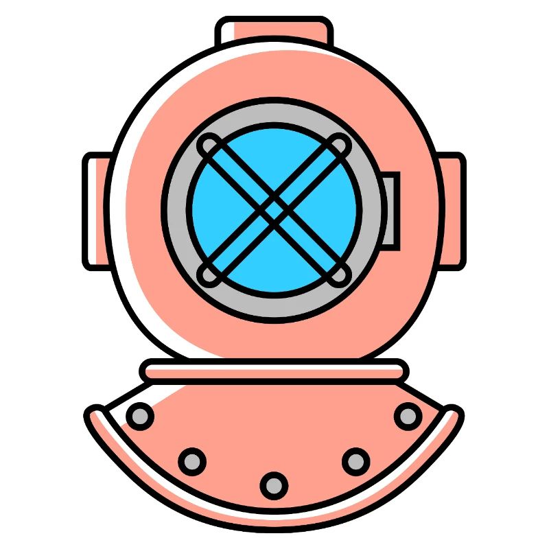 Symbole de plongée avec casque de plongée