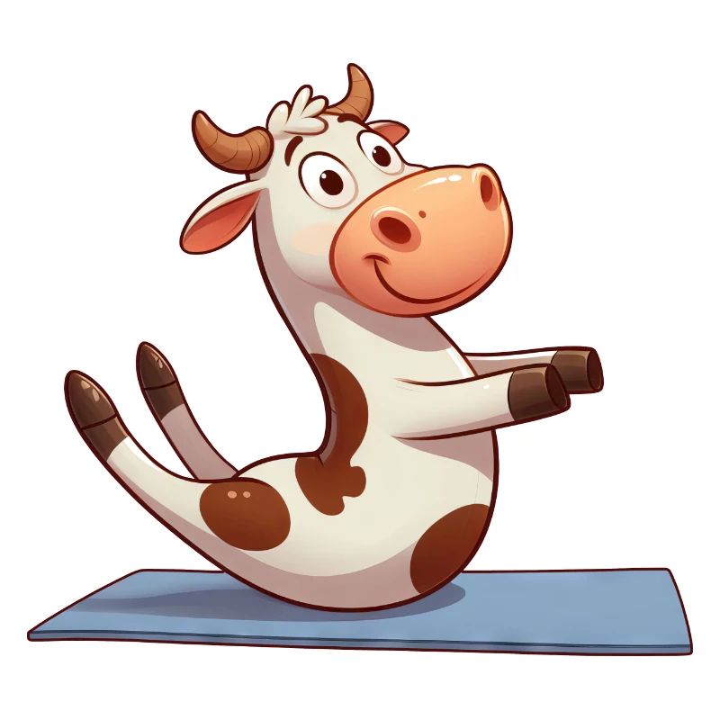 Kuh Stier Yoga Workout Comic