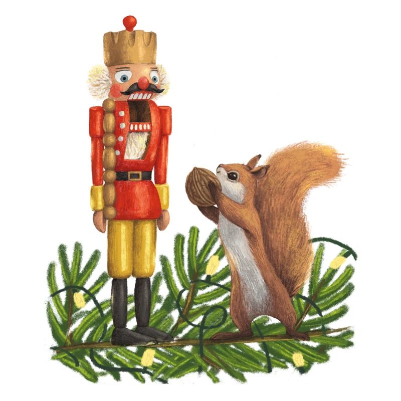 Nussknacker und Eichhörnchen