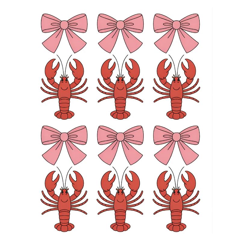 Coquette Lobster Bows Pattern