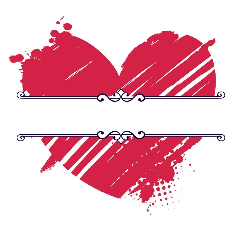 red cleft heart