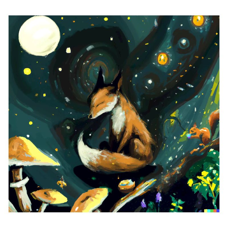 Fox in Starry Night