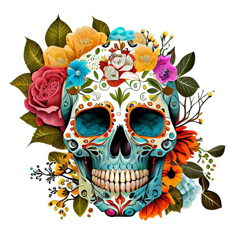 Fleurs de crâne colorées