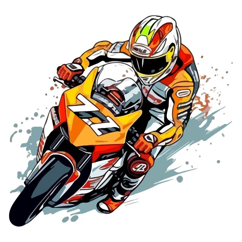 Moto de course n°77