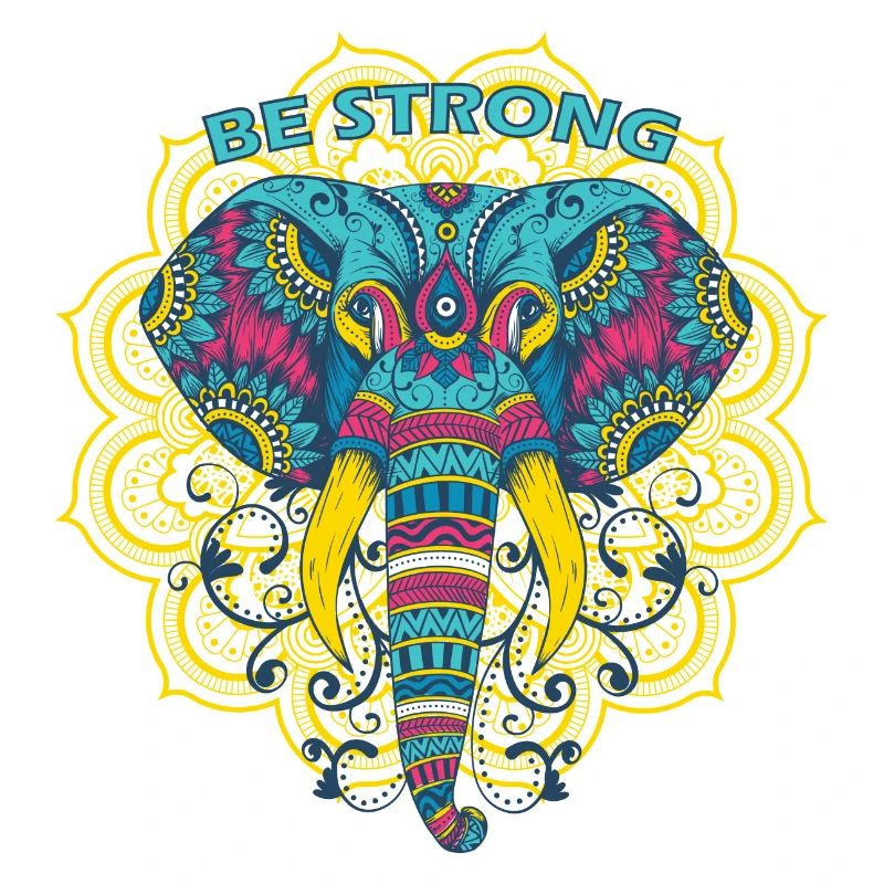 Buntes Mandala Elefant