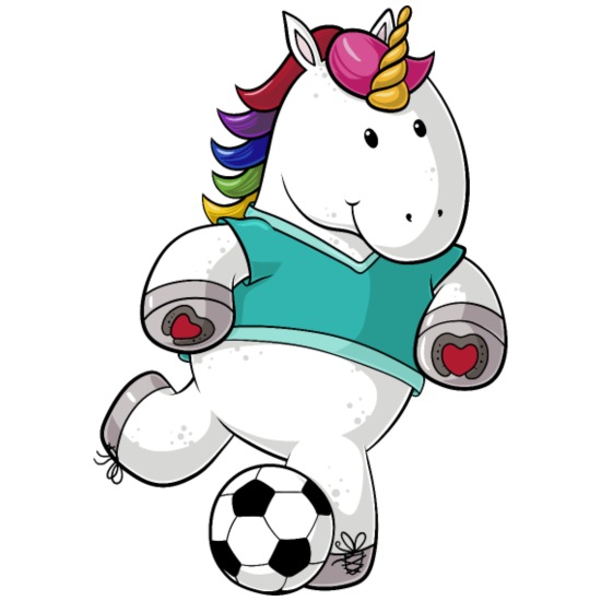 Unicornio de dibujos animados de fútbol' Taza termo | Spreadshirt