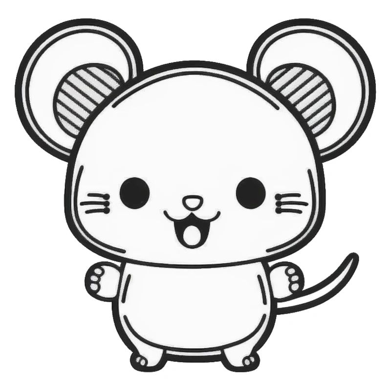Kawaii mignon souris heureuse