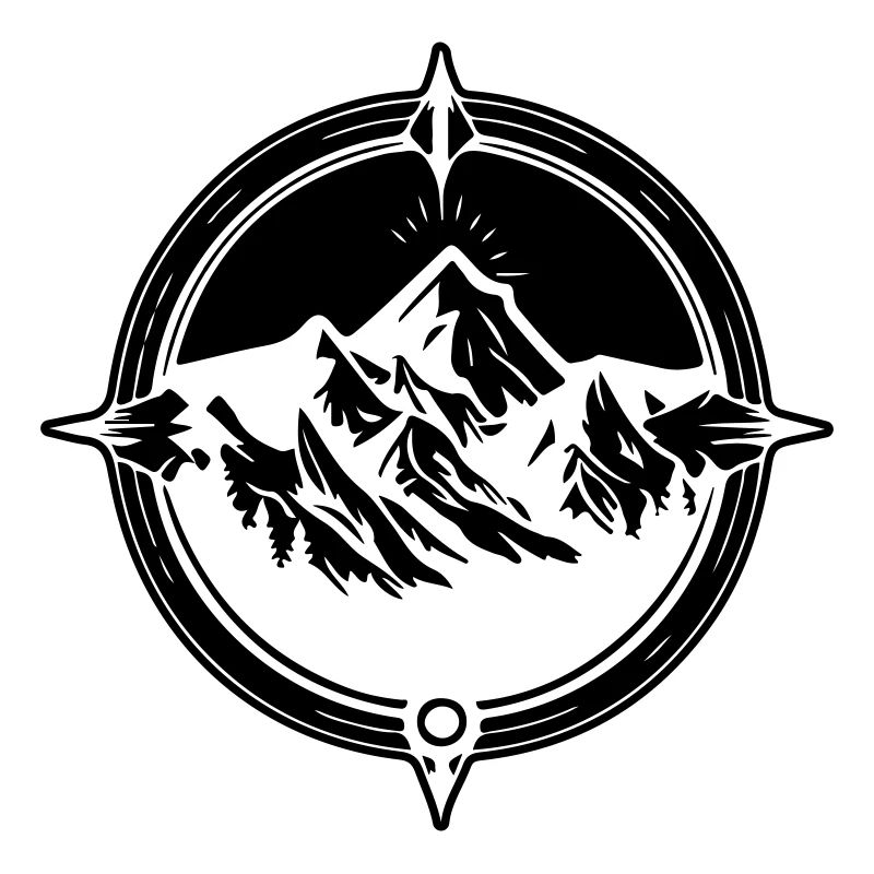Symbole de voyage Compass Mountains