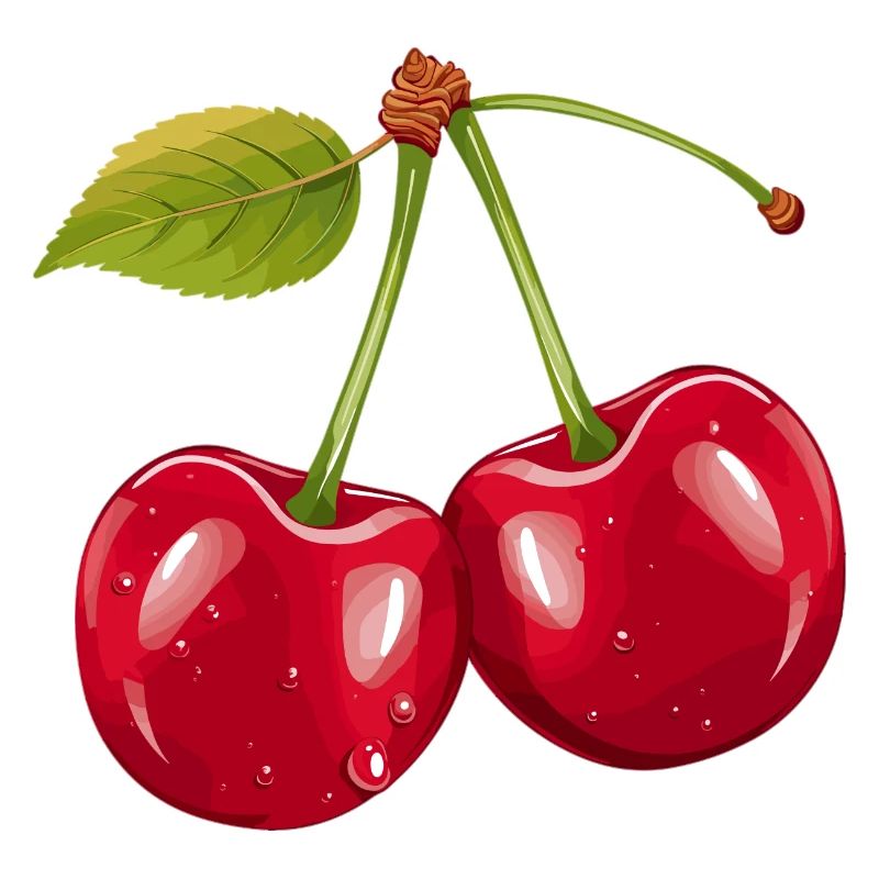 2 cherries on a stick