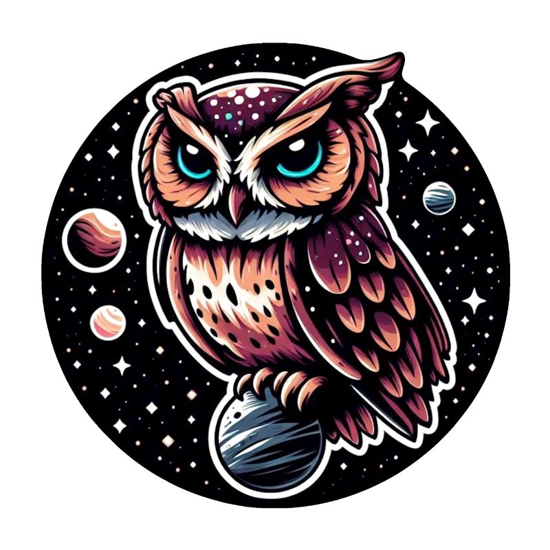 Kosmische Eule Illustration