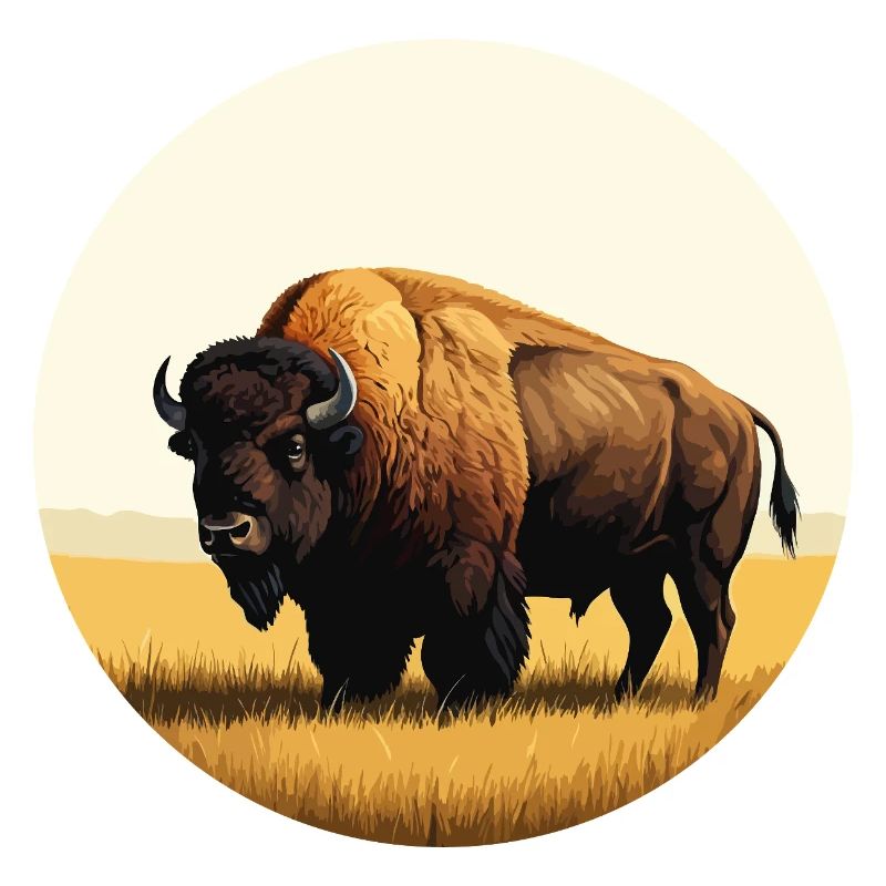 Bison dans la prairie