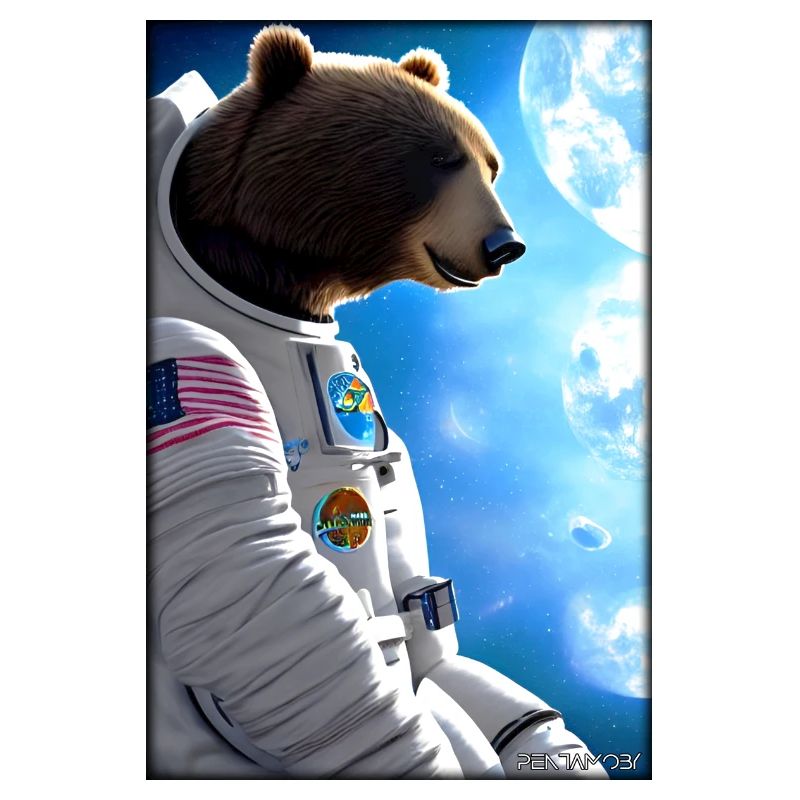 Bear Wildlife Astronaut Future Sci-Fi Technology