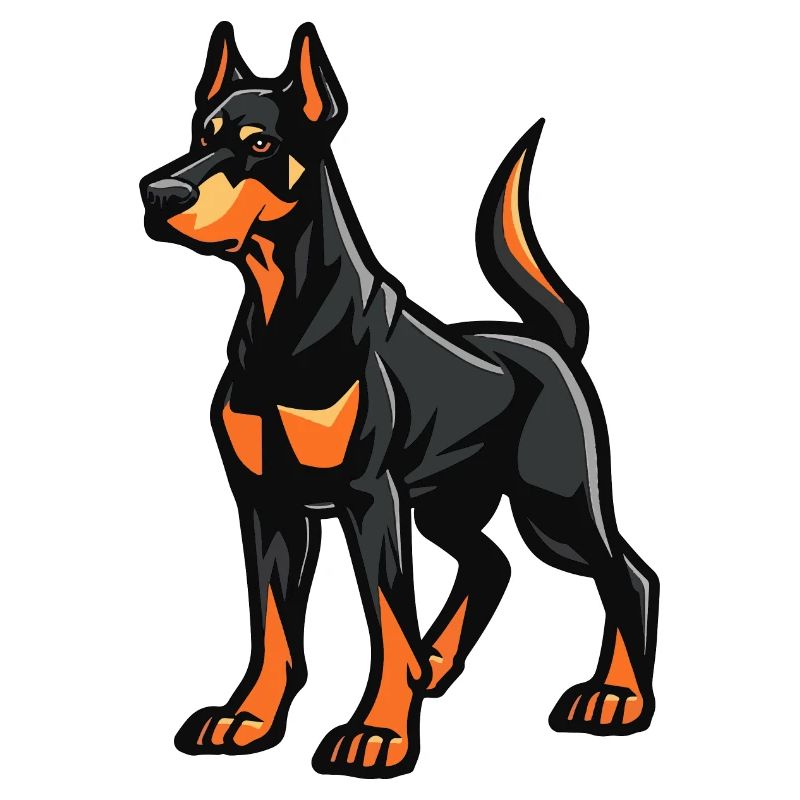 Dobermann Hund Comic