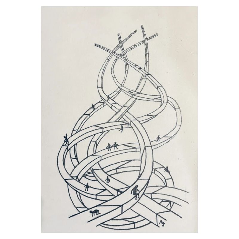 Loop labyrinth of paths