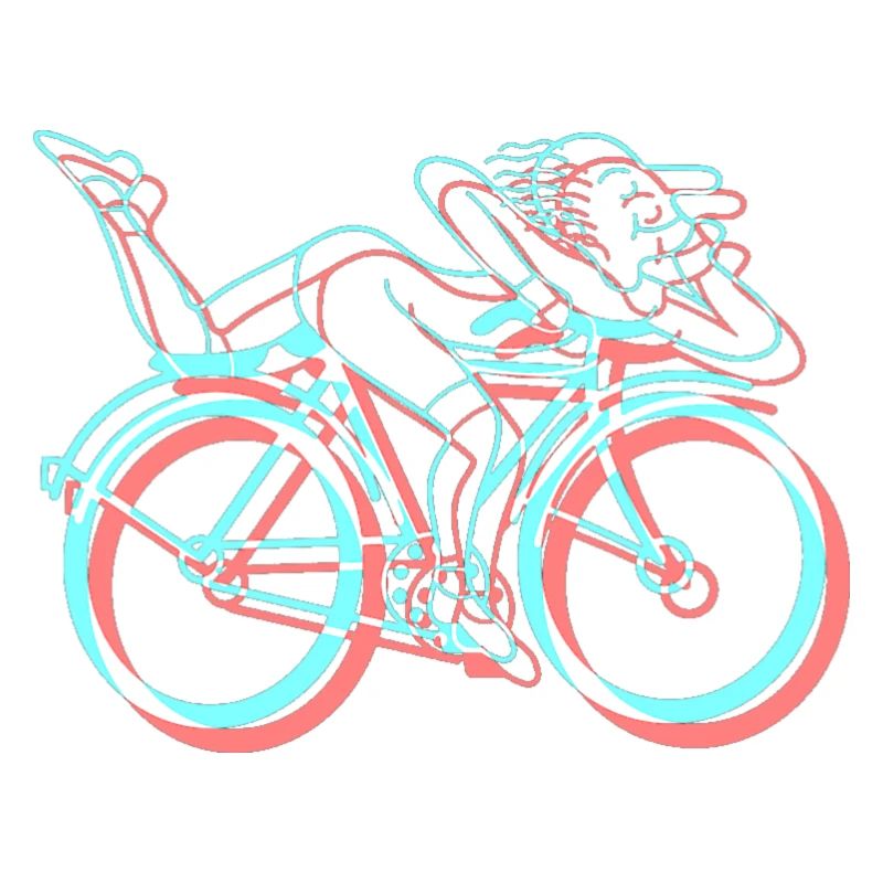 LSD Bicycle Days Psychedelic 3D Glitch Anaglyph