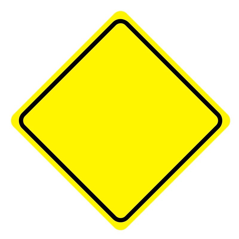 Warning Sign Yellow Empty - 2 Color Vector