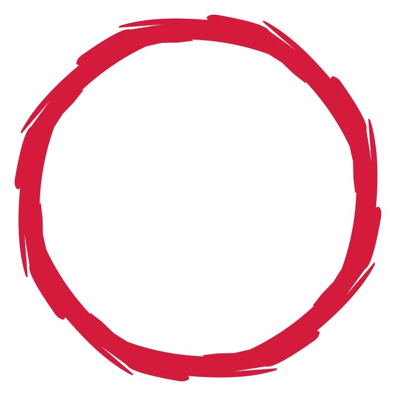red ring circle round frame outline contour path