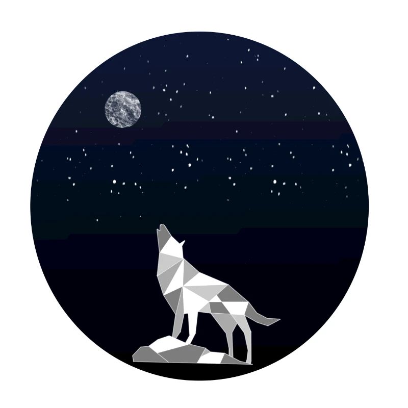 Howling wolf under a starry sky