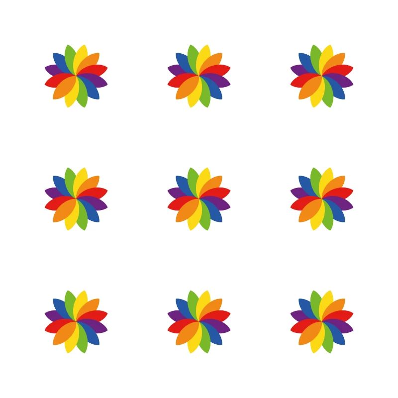Bright Rainbow Flower Pattern