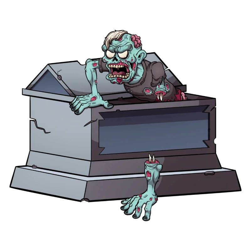Zombie sortant du cercueil
