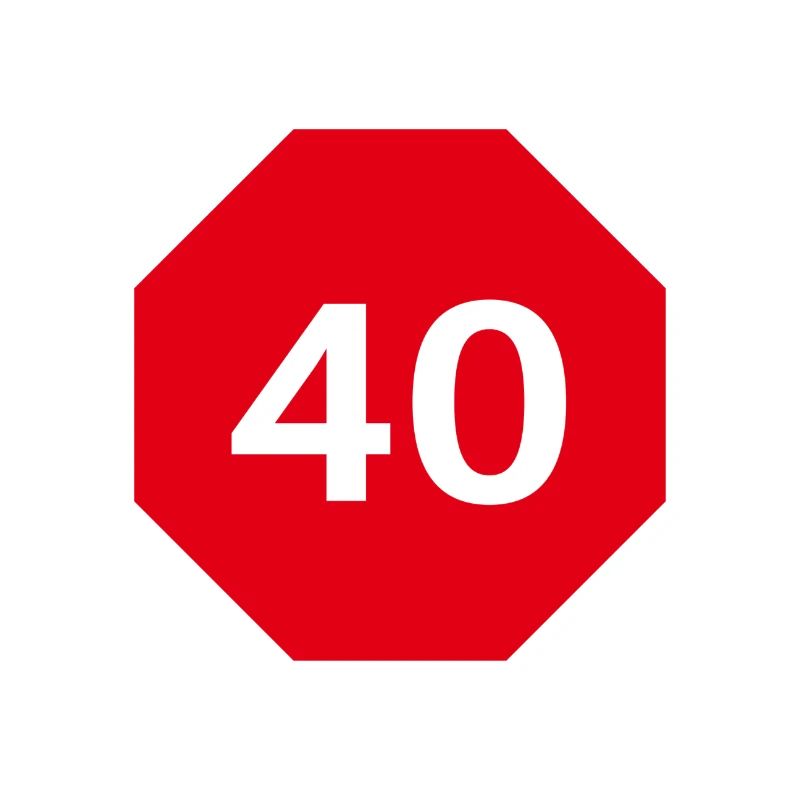 Conception du 40e anniversaire avec panneau d’arrêt