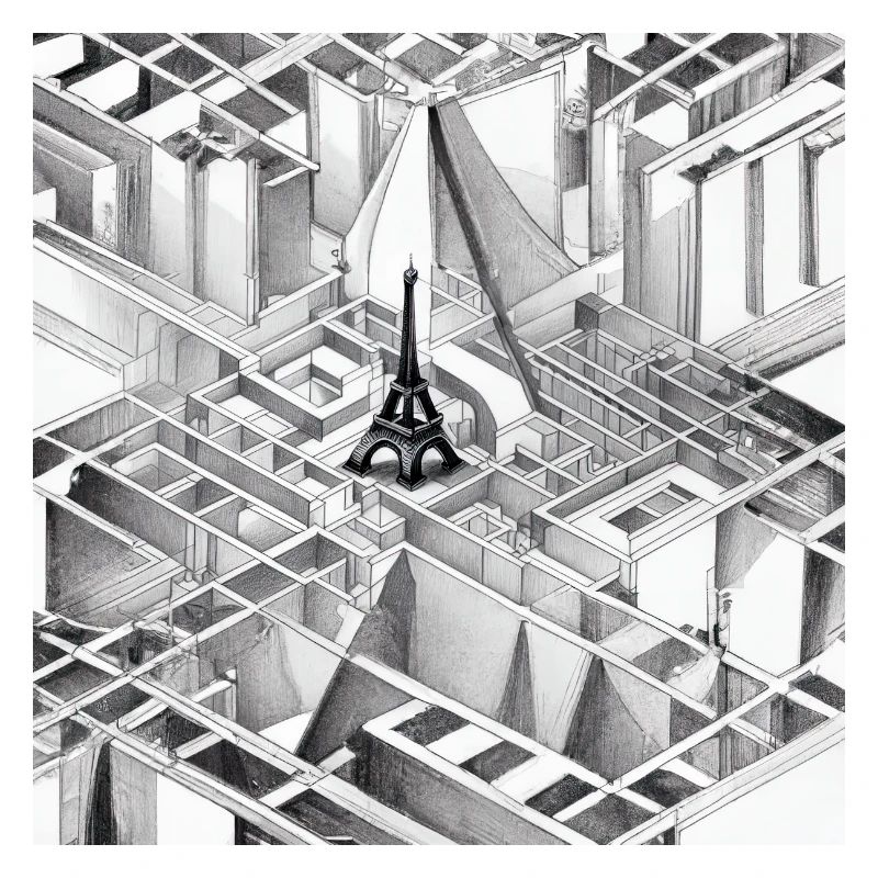 MC Escher dessin de la Tour Eiffel