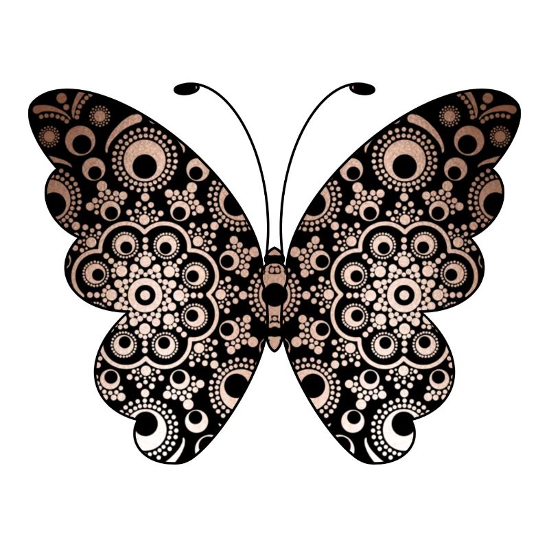 Conception de mandala papillon doré