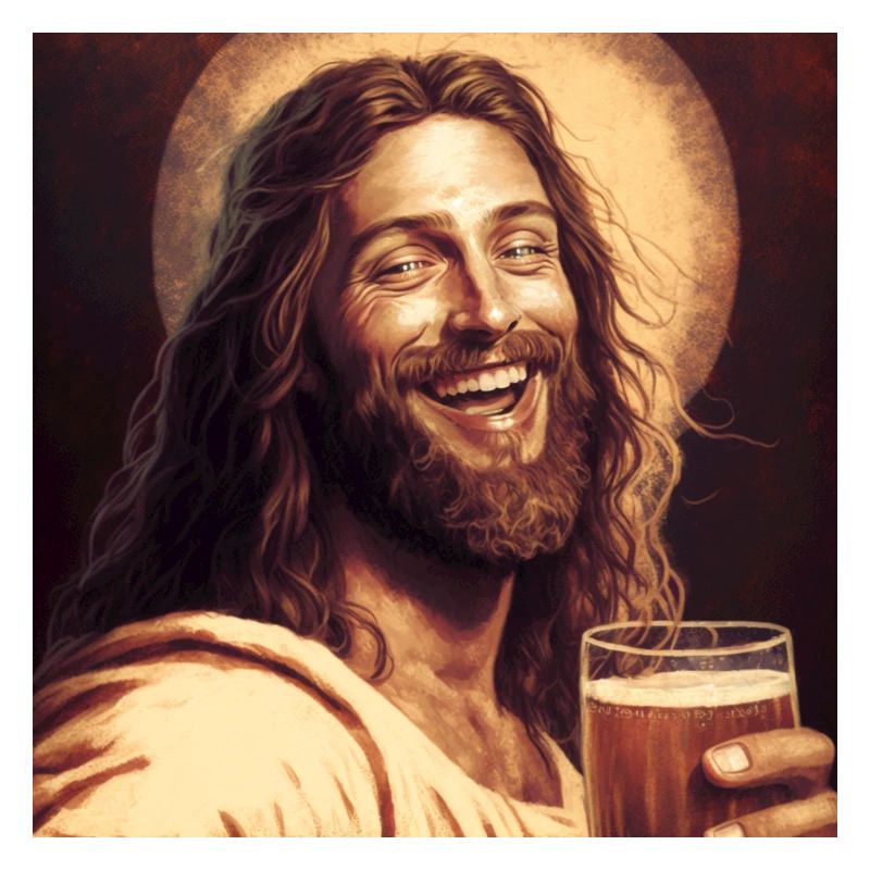 Jesus trinkt Bier