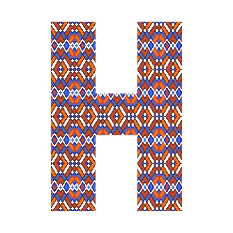 Monogram Letter H- geometric pattern