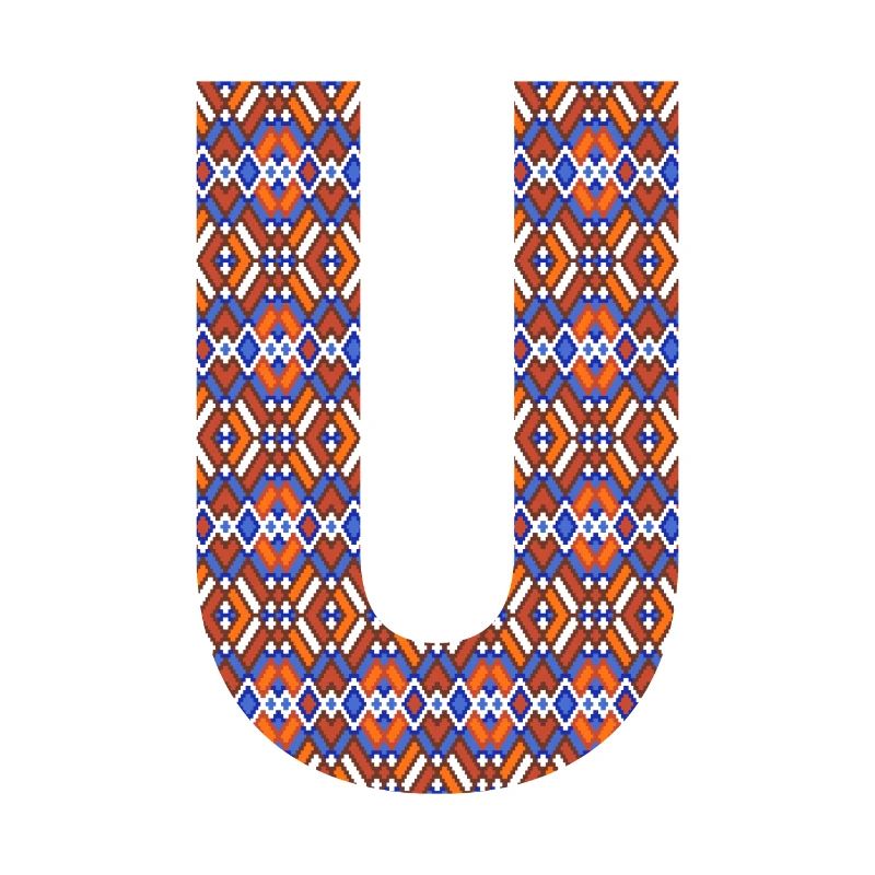 Monogram Letter U- geometric pattern