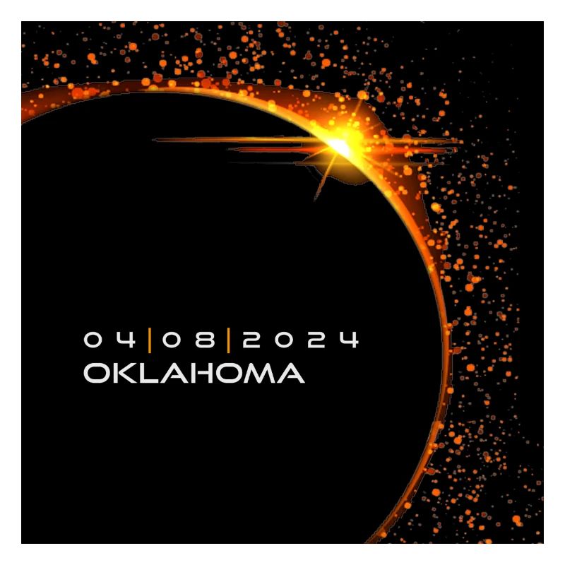 Oklahoma 2024 Eclipse Cool Souvenir Memento April