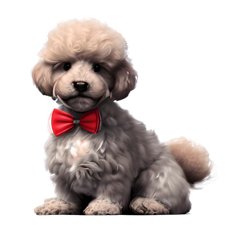 Caniche Chiot Caniche chiot avec nœud papillon Propriétaire du chien